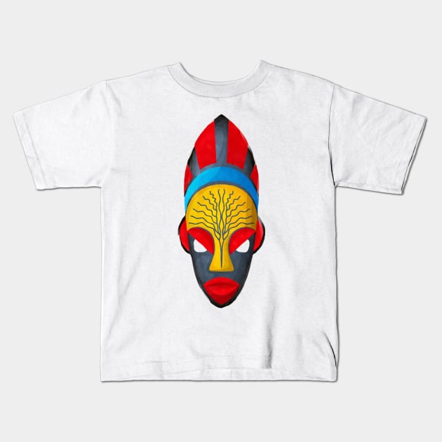 Watercolor  tribal mask Kids T-Shirt by lirch